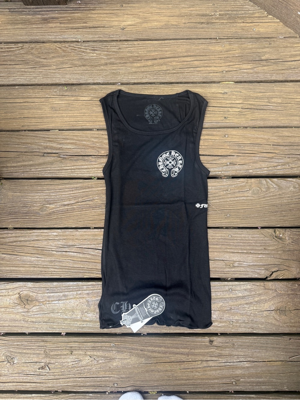 Chrome Hearts Black Graphic Crop Tank Top